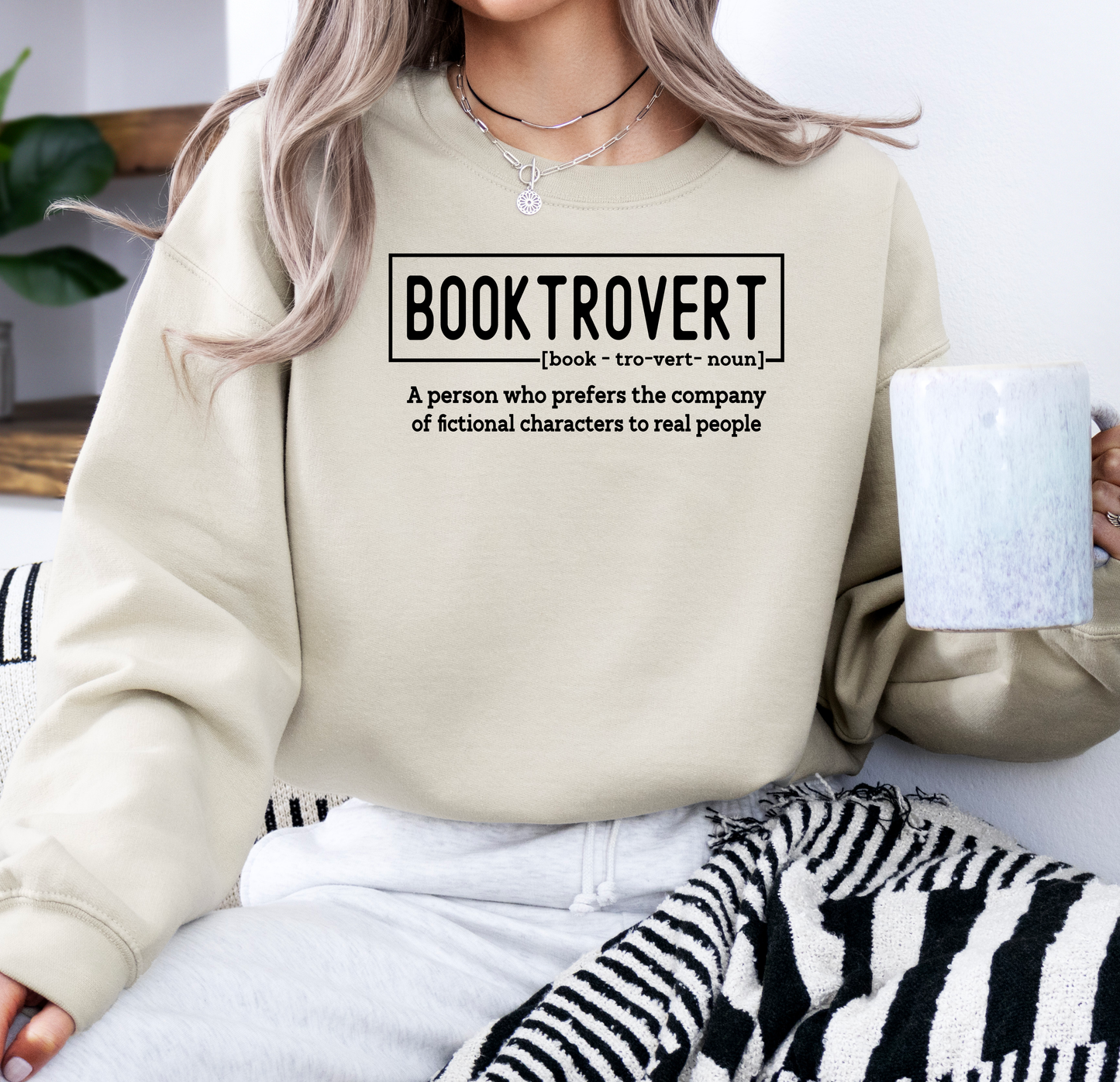 Booktrovert | Gildan G180 Heavy Blend Fleece Crew with DTF Transfer Design