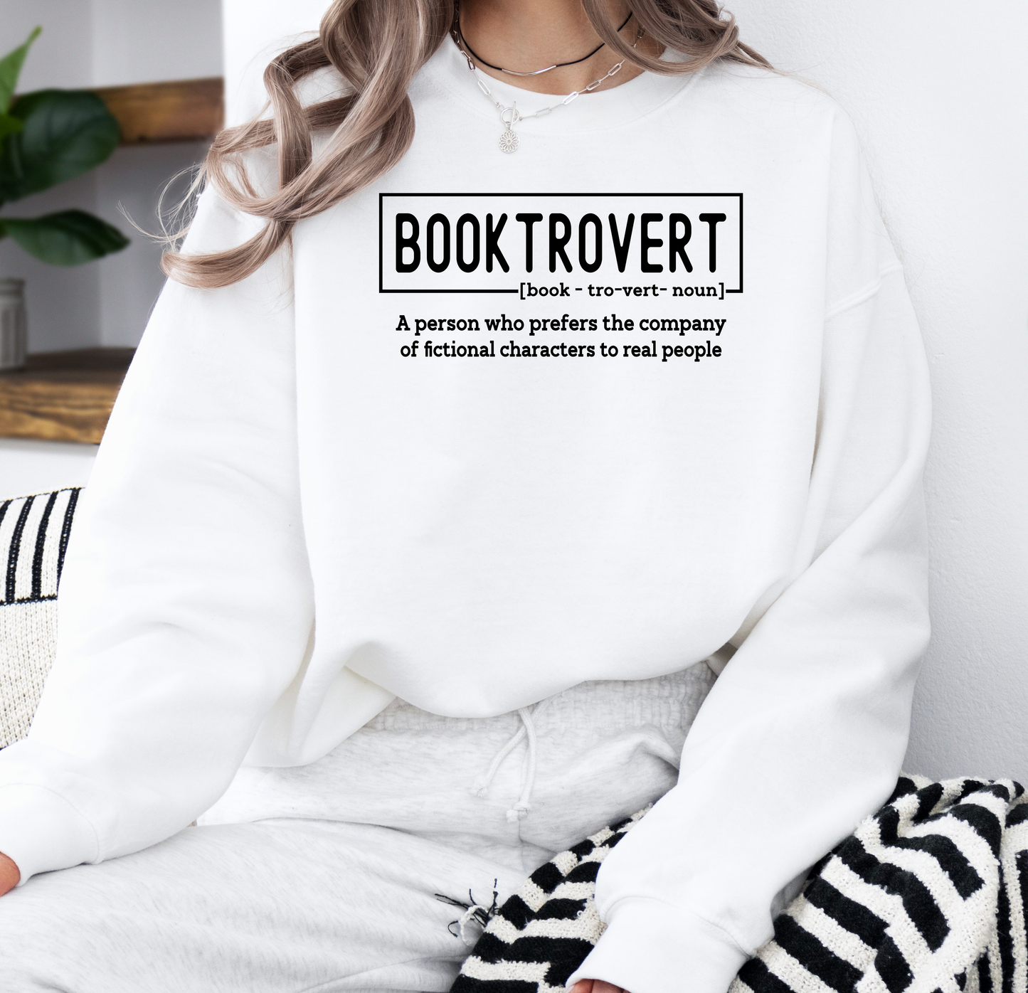 Booktrovert | Gildan G180 Heavy Blend Fleece Crew with DTF Transfer Design