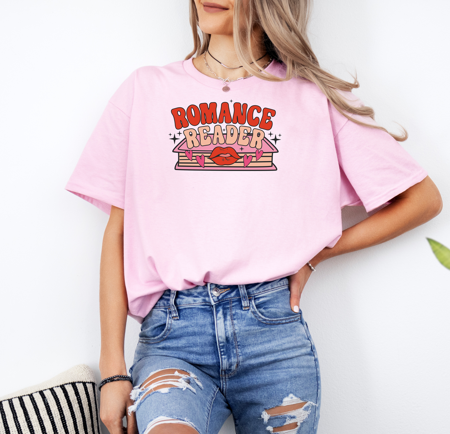 Romance Reader | Gildan G500 Heavy Cotton T-Shirt with Custom DTF Transfer Design