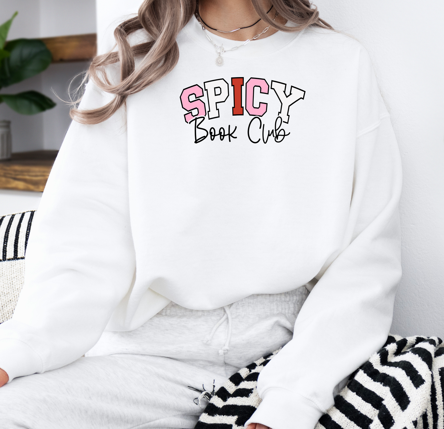 Spicy Book Club | Gildan G180 Heavy Blend Fleece Crew with DTF Transfer Design