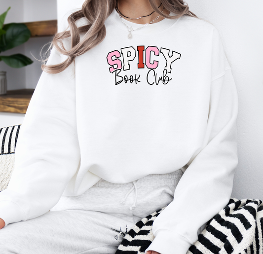 Spicy Book Club | Gildan G180 Heavy Blend Fleece Crew with DTF Transfer Design