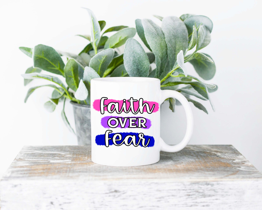 Faith Over Fear Coffee Mug | Coffee Mug | Sublimated Coffee Mug