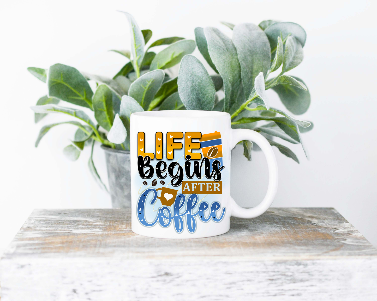 Life Begins After Coffee Coffee Mug | Coffee Mug | Sublimated Coffee Mug