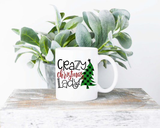 Crazy Christmas Lady Coffee Mug | Coffee Mug | Sublimated Coffee Mug