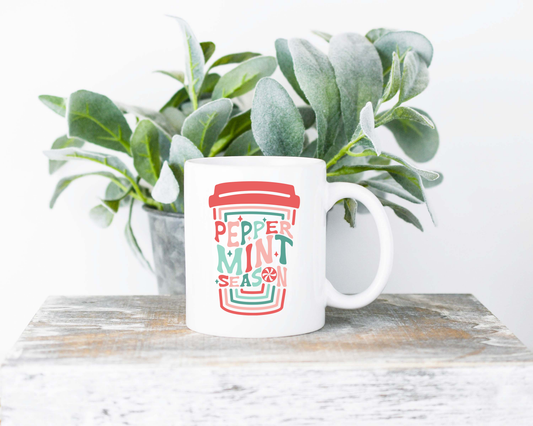 Peppermint Season Coffee Mug | Coffee Mug | Sublimated Coffee Mug